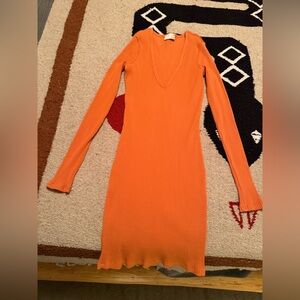 Wilfred Vibrant Orange Long Sleeve Dress